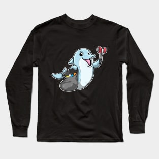 Dolphin as Cleaner by Trash bag for residual waste Long Sleeve T-Shirt